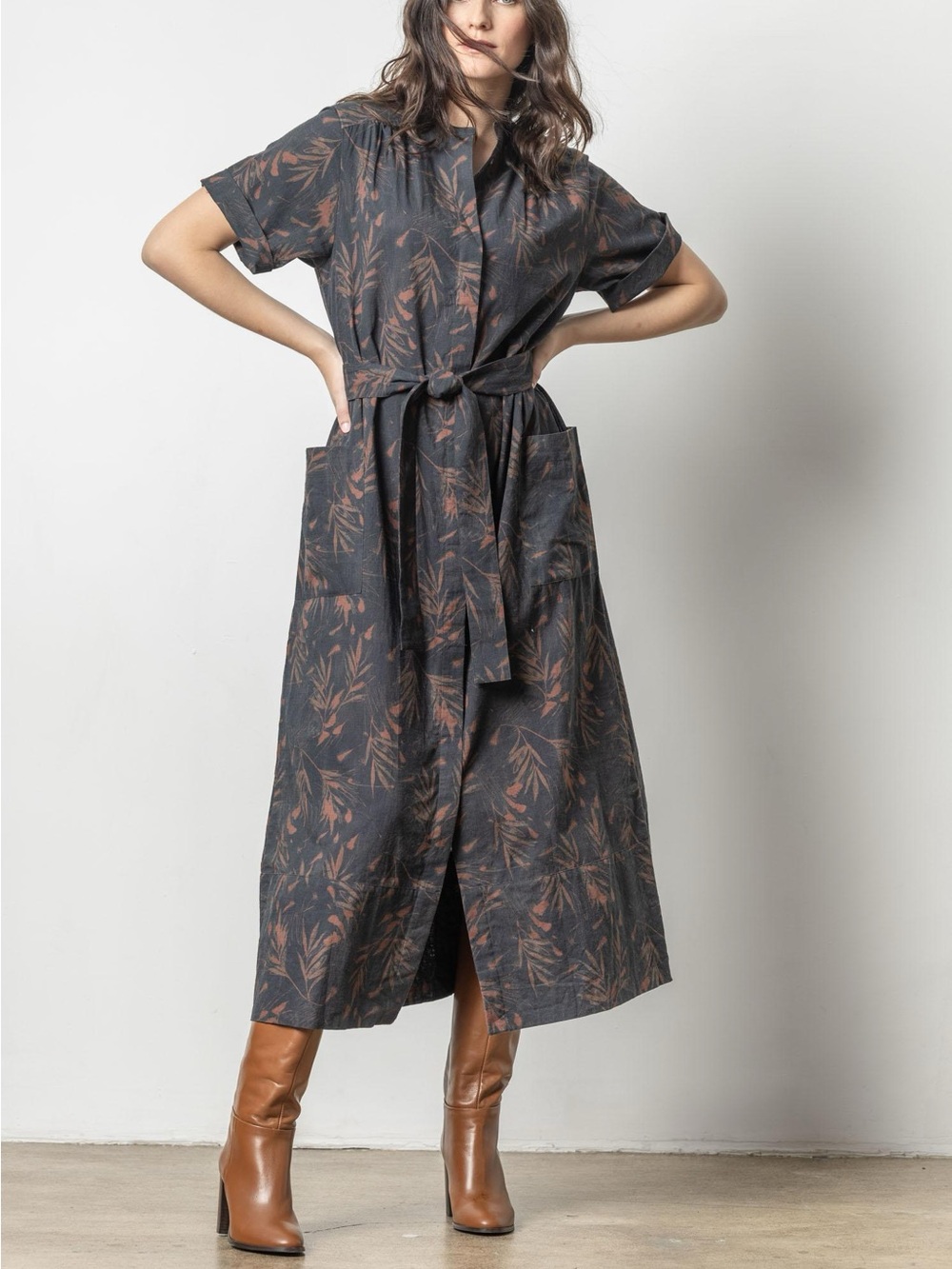Lilla P Button Down Midi Dress